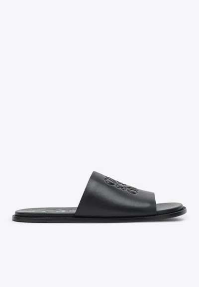 Loewe Flex Anagram Slide Sandals For Men In Black