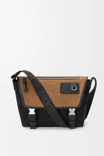 Loewe Medium Flex Messenger In Canvas And Suede For Man In Multi