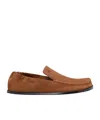 Loewe Mocassini Flex In Pelle Scamosciata Cammello Uomo In Brown