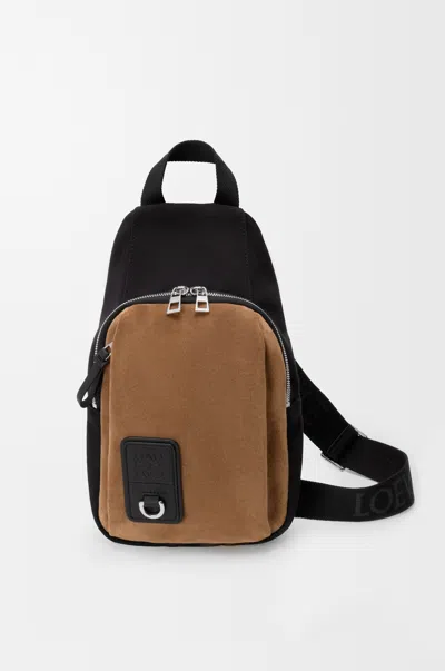 Loewe Flex Sling In Canvas And Suede For Man In Multi