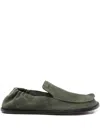 Loewe Men's Flex Suede Moc-toe Loafers In Green