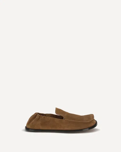 Loewe Flex Suede Loafers In Brown