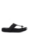 Loewe Ease Embellished Textured-leather Sandals In Negro