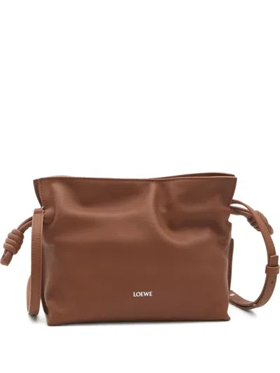 Loewe Flmaneco Leather Mini Clutch In Brown