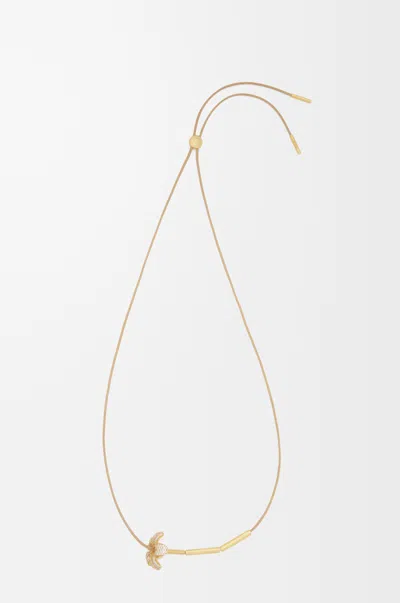 Loewe Flor Necklace In Sterling Silver And Crystals For Woman In Red