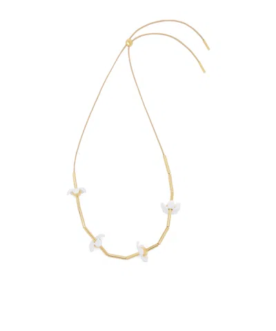 Loewe Flor Necklace In Sterling Silver And Enamel In Gold