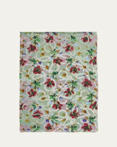 Loewe Floral Anagram Cashmere And Silk Scarf