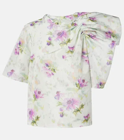 Loewe Floral Draped Top In Multi