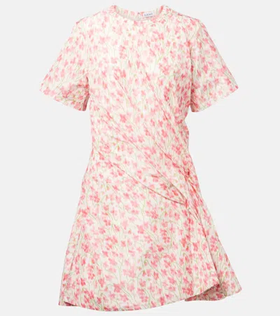 Loewe Floral Gathered Minidress