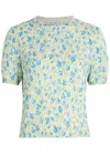 Loewe Embroidered Floral-print Cotton-blend T-shirt In Multi