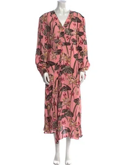 Pre-owned Loewe Floral Long Dress In Pink