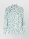 Loewe Floral Long Sleeve Satin Blouse In Multi