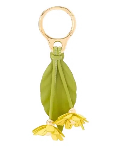 Loewe Floral-motif Keyring In Green