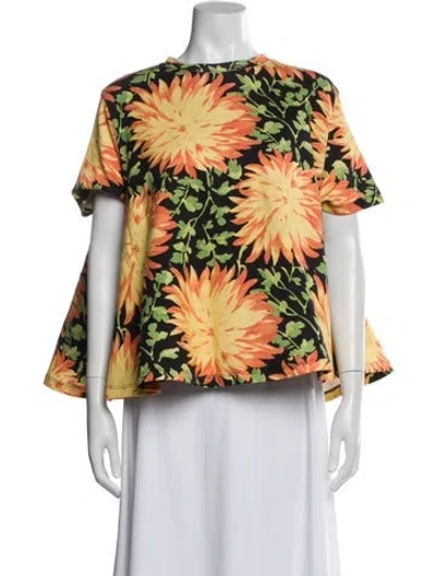 Pre-owned Loewe Floral Print Crew Neck Top In Multi