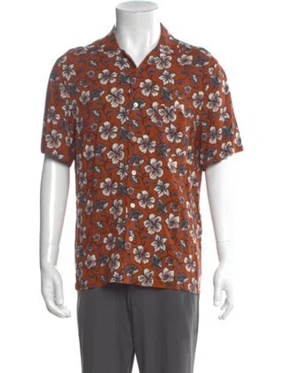 Pre-owned Loewe Floral Print Floral Print Shirt In Orange