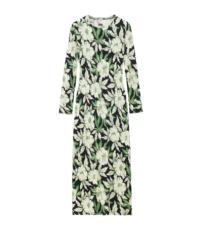 Loewe Floral Print Tube Dress In Green