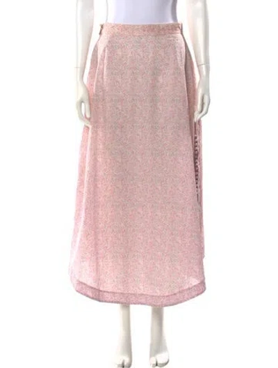 Pre-owned Loewe Floral Print Midi Length Skirt In Pink