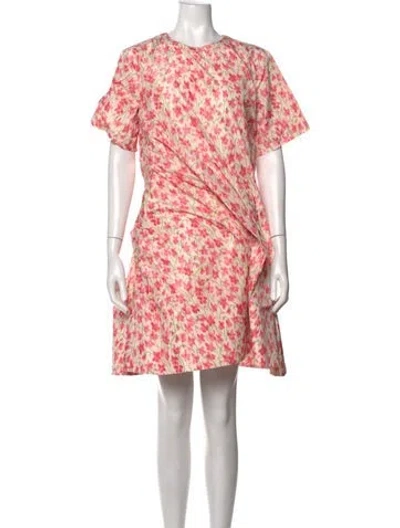 Pre-owned Loewe Floral Print Mini Dress W/ Tags In Pink
