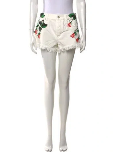 Pre-owned Loewe Floral Print Mini Shorts In Neutrals