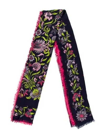 Pre-owned Loewe Floral Print Scarf In Pink
