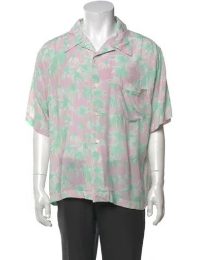Pre-owned Loewe Floral Print Short Sleeve Shirt In Pink