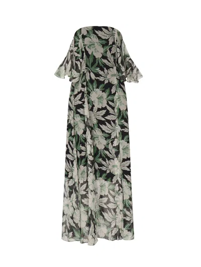 LOEWE FLORAL PRINT SILK DRESS