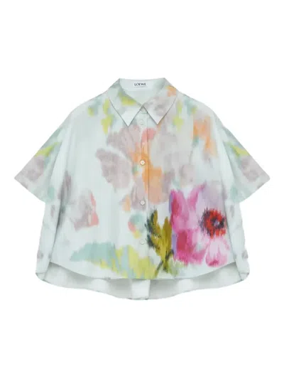 LOEWE FLORAL-PRINT TRAPEZE SHIRT