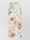 Loewe Floral Print Wide Leg Denim Trousers In Multi