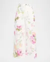 Loewe White Jeans With Floral Digital Print In Neutral
