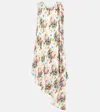 Loewe Asymmetrical Floral Print Dress In Multicolor