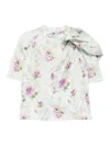 Loewe Floral-print Draped Blouse In Multi