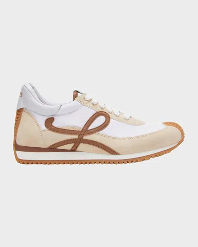 LOEWE FLOW 2.0 RUNNER SUEDE AND LEATHER SNEAKERS