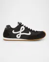 Loewe Women Black Canvas And Suede Ballet Runner 2.0 Sneakers In Black