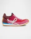 Loewe Flow Runner 2.0 Leather-trimmed Shell And Suede Sneakers In Gradient Pink / White