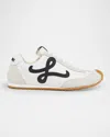 Loewe Women White Canvas And Suede Ballet Runner 2.0 Sneakers In White/black