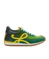 Loewe Flow Runner 2.0 Leather-trimmed Shell And Suede Sneakers In Gradient Green/yellow