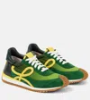 Loewe Flow Runner 2.0 Leather-trimmed Shell And Suede Sneakers In Green
