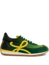 Loewe Flow Runner 2.0 Leather-trimmed Shell And Suede Sneakers In Grün