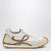 Loewe Flow Runner 2.0 Sneakers In White/brown Nylon And Suede