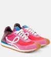 Loewe Flow Runner 2.0 Leather-trimmed Shell And Suede Sneakers In Pink