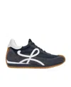 Loewe Flow Runner Suede-trimmed Sneakers In Blue