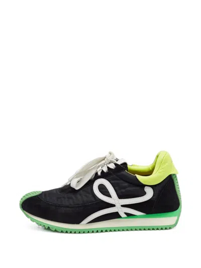 Pre-owned Loewe Flow Runner Anagram-motif Low-top Sneakers In Black