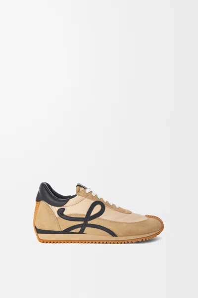 Loewe Flow Runner Sneakers In Leather And Nylon In Neutral