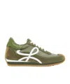 Loewe Flow Runner Leather-trimmed Sneakers In Green