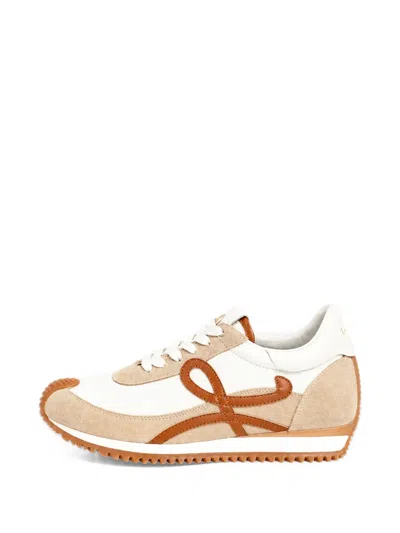 Pre-owned Loewe Flow Runner Lace-up Sneakers In White