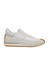 Loewe Suede & Tech Flow Runner Low Sneakers In White