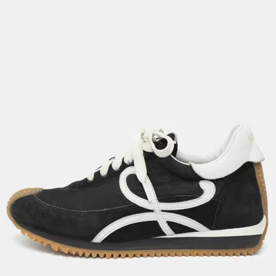 Pre-owned Loewe Flow Runner Size 39 Black Nylon And Suede Low Top Sneakers
