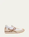 Loewe Flow Runner Leather-trimmed Shell And Suede Sneakers