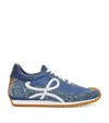 Loewe Flow Runner Suede-trimmed Denim Sneakers In Blue