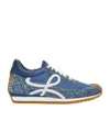 Loewe Flow Runner Suede-trimmed Denim Sneakers In Blue